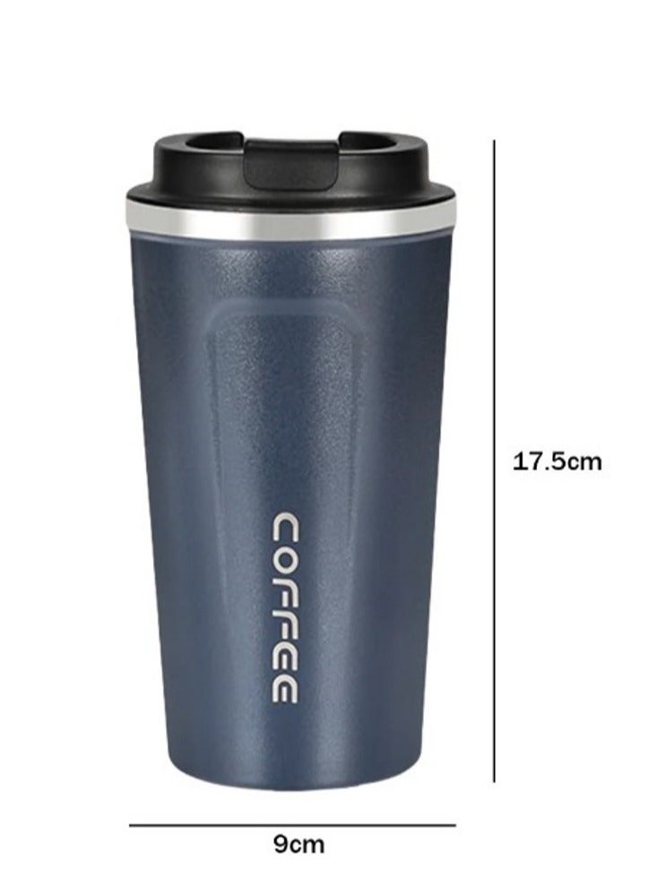 مج و ترمس حراري أصلي بسعة 500 مل، زجاجة حرارية ، ترمس شاي وقهوة يحافظ على الحرارة معزول بتفريغ الهواء من الستانلس ستيل 304، مناسب للسفر والمشروبات الساخنة والباردة، ومثالي للأطفال والرضع. يتميز بتصميم مقاوم للتسرب ويعتبر هدية رائعة للاستخدام في الهواء الطلق، المكتب، المنزل، والرياضة مج قهوة و نسكافيه وكابتشينو وشاي - مج مناسب لمسند السيارة - مج كوفي- عازل بجدار مزدوج من الستانلس ستيل وغطاء قابل للطي للحفاظ على المشروبات باردة وساخنة - كوب حراري معزول بتفريغ الهواء من الستانلس ستيل بجدار مزدوج للشاي والقهوة والسفر مع غطاء قلاب للمشروبات الساخنة والباردة لمدة 6 ساعات - فلاسك حراري - Image 2