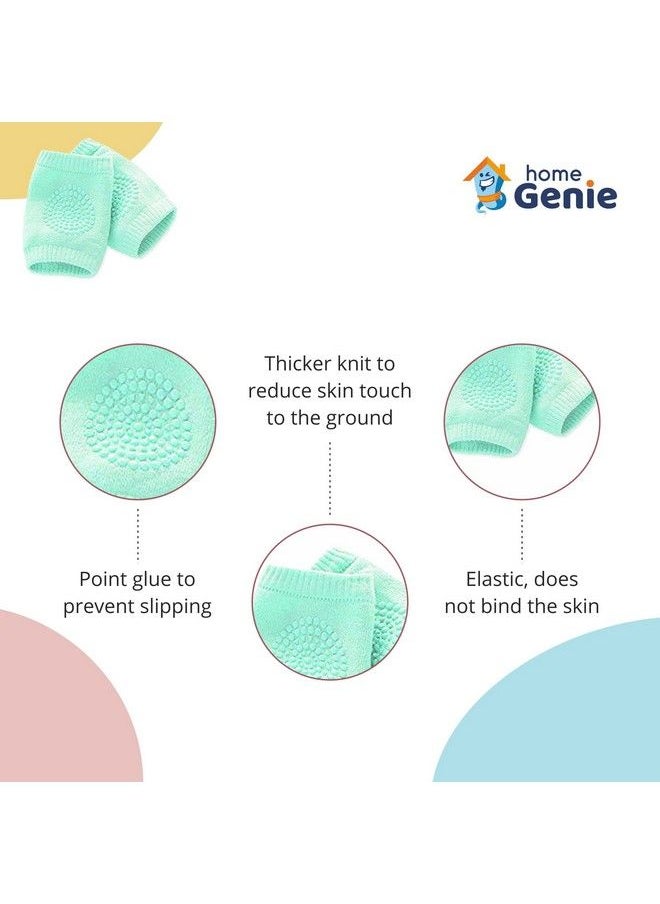 HOME GENIE Baby Crawling Anti Slip Knee Protectors Unisex Toddlers Kneepads Soft Breathable Comfortable Knee Cap For Every Season (6 24 Months) (Neon Green)  - Image 4