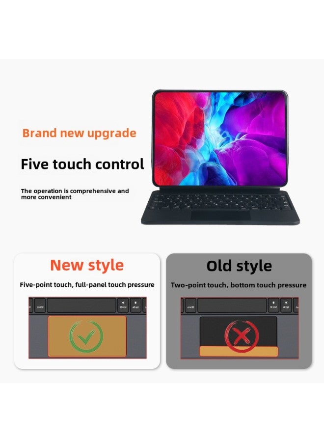 لوحة مفاتيح Ipad Keyboard Desktop لوحة مفاتيح لاسلكية بإضاءة خلفية ولوحة مفاتيح للتحكم باللمس ولوحة مفاتيح Ipad للتحكم في لوحة المفاتيح - اللون: iPad 12.9 "3-5 الجيل 5-لوحة مفاتيح تحكم رائعة - أسود - Image 4