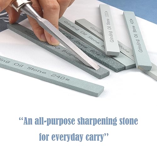 CBRIGHT 7pcs Sharpening Stone Set,7 Grit Green Silicon Carbide Whetstone Stick Honing Stone for Knife,Scissor,Moldel and Bladed Tools 80# 150# 240# 400# 600# 800# 1000# (5.9x0.47x0.24Inch) - Image 5