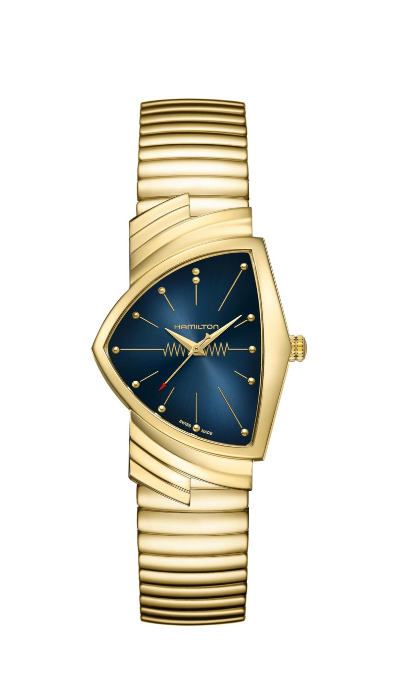 Hamilton Ventura Quartz Men's Watch, 32mm x 50mm Stainless Steel Case, Swiss Made, Blue Dial Analog Wrist Watch for Men, 50m Waterproof, Mineral Crystal, Stainless Steel Strap - Image 5