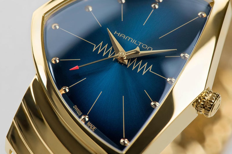 Hamilton Ventura Quartz Men's Watch, 32mm x 50mm Stainless Steel Case, Swiss Made, Blue Dial Analog Wrist Watch for Men, 50m Waterproof, Mineral Crystal, Stainless Steel Strap - Image 3