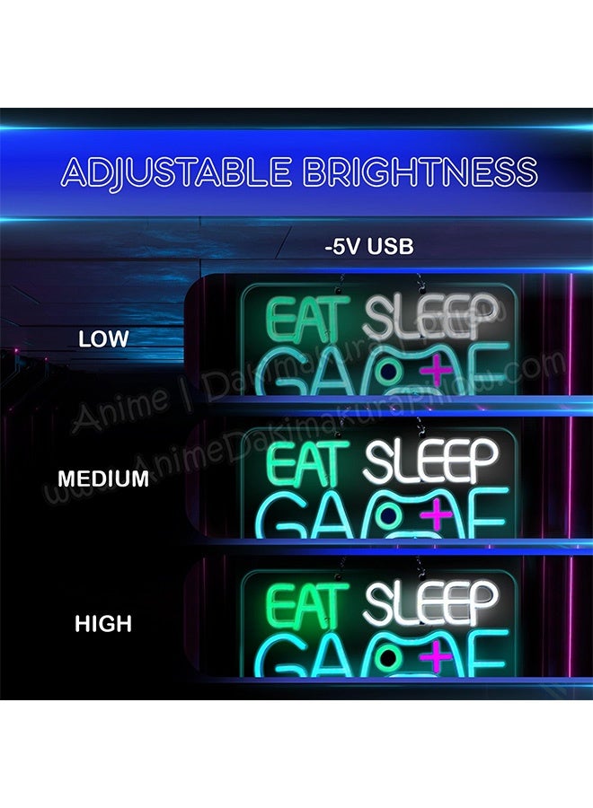 Peachjoy Game Neon Sign E-Sports Gaming Neon Lights Wall Decoration Accessories for Gamer Boy Game Room Bedroom Decor, Game Time  - Image 4