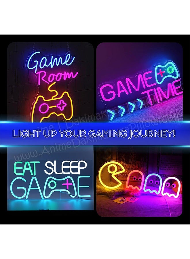 Peachjoy Game Neon Sign E-Sports Gaming Neon Lights Wall Decoration Accessories for Gamer Boy Game Room Bedroom Decor, Game Time  - Image 5
