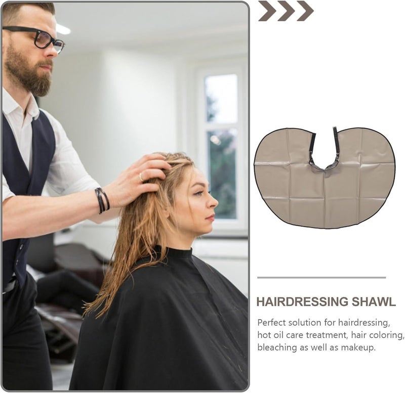 Waterproof Hairdressing Shawl Salon Cape Large Hair Styling Apron with Oil-resistant Design Gray Cutting Smock for Hair Dye Deep Conditioning - Image 3