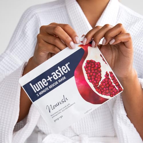 Lune+Aster 5 Minute Rescue Mask - Nourish | Antixoidant Sheet Mask with Pomegranate, Acai, and Blackberry. For premature aging and free radical damage. - Image 2