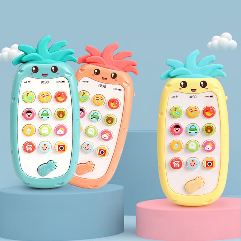 Mobile Phone Toy with Light Music & Sounds Silicone Teether Baby Multifunctional Smartphone Toy for Babies  Infants Toddlers 6 Months + - Image 3