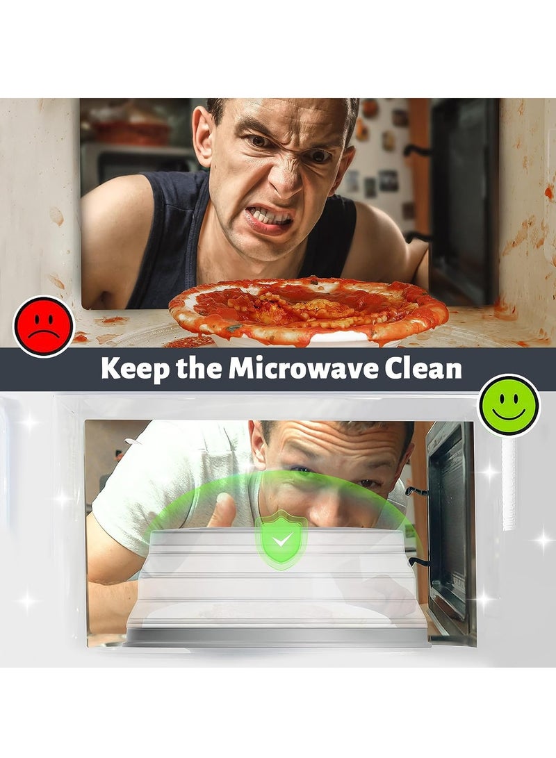 عام غطاء مغناطيسي للميكروويف، غطاء قابل للطي لرش الميكروويف للطعام، واقي من رذاذ الميكروويف مع مقبض سهل الإمساك، غطاء لوحة ميكروويف مع فتحات بخار للتدفئة، رمادي - Image 2