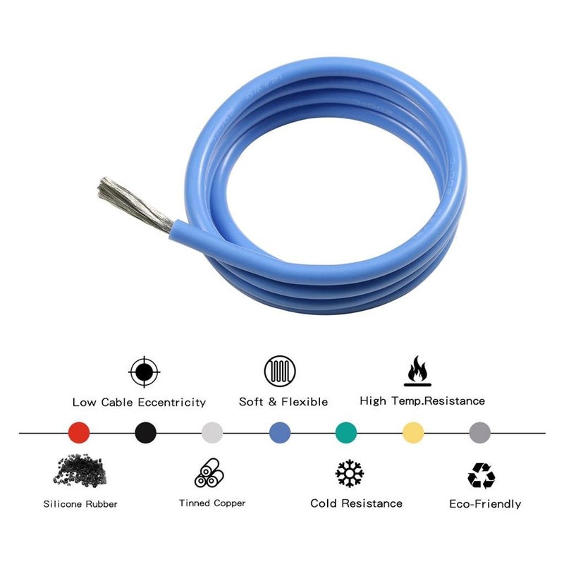 BNTECHGO 12 Gauge Silicone Wire Blue Spool 25 ft Flexible 12 AWG Stranded Tinned Copper Wire - Image 4