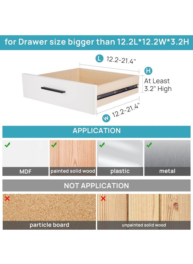 صاروخ فلاير منظم مقسم أدراج Rocket Flyer مكون من 4 عبوات ، ارتفاع قابل للتعديل 3.15 ، منظم قابل للتوسيع من 12-21 بوصة ، مقسم درج بلاستيكي شفاف ، مناسب للغسيل وأدوات المطبخ وتخزين المكاتب - Image 2