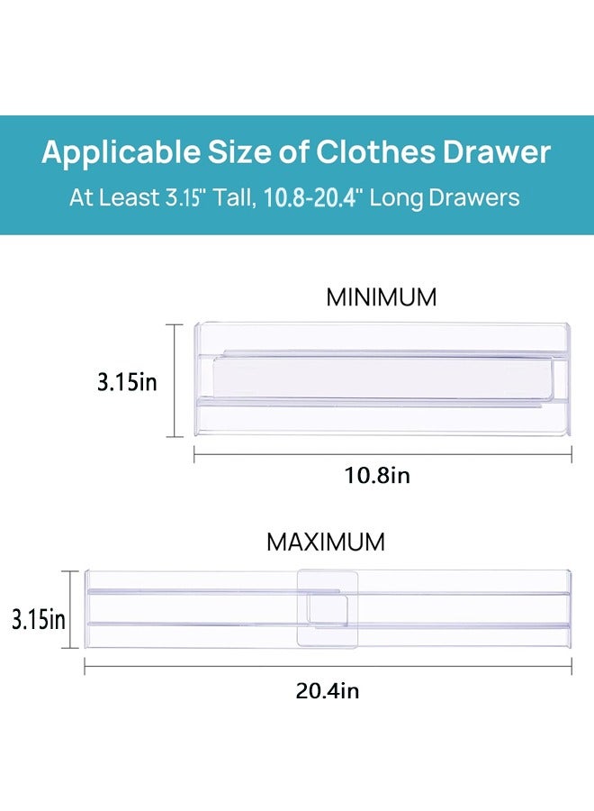 صاروخ فلاير منظم مقسم أدراج Rocket Flyer مكون من 4 عبوات ، ارتفاع قابل للتعديل 3.15 ، منظم قابل للتوسيع من 12-21 بوصة ، مقسم درج بلاستيكي شفاف ، مناسب للغسيل وأدوات المطبخ وتخزين المكاتب - Image 4