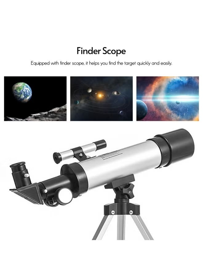 يلا جوي تلسكوب فلكي، تكبير 90 ضعفًا مع عدستين للعين، حامل ثلاثي من الألومنيوم، مراقبة النجوم للمبتدئين - Image 2