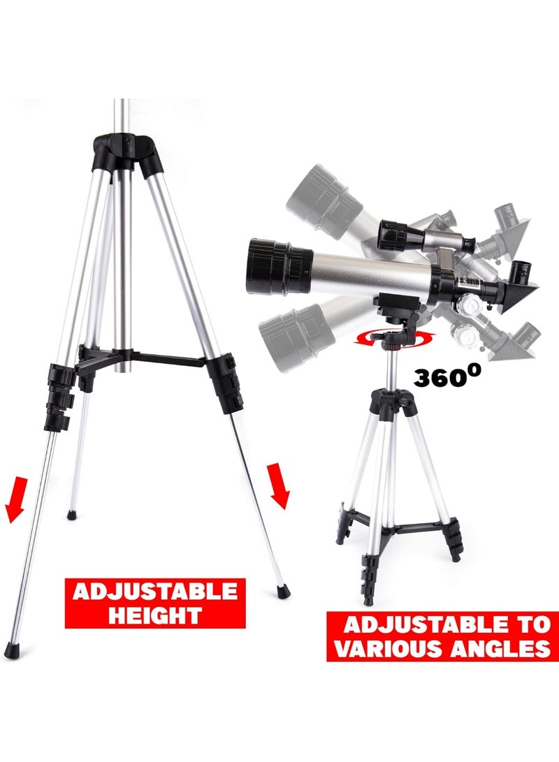 يلا جوي تلسكوب فلكي، تكبير 90 ضعفًا مع عدستين للعين، حامل ثلاثي من الألومنيوم، مراقبة النجوم للمبتدئين - Image 4