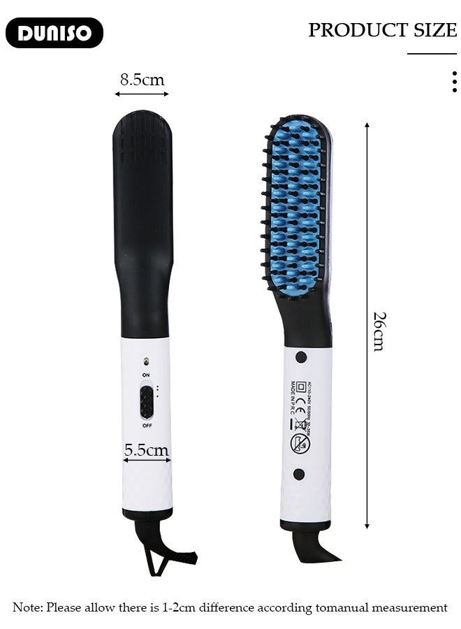 DUNISO Beard Straightener Comb for Men,Hair Hot Comb,Quick Electric Heated Beard Brush Styler,Travel Portable Styling Comb beard iron, Multifunctional Straightening Brush - Image 2