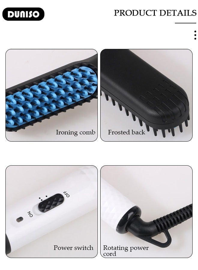 DUNISO Beard Straightener Comb for Men,Hair Hot Comb,Quick Electric Heated Beard Brush Styler,Travel Portable Styling Comb beard iron, Multifunctional Straightening Brush - Image 3