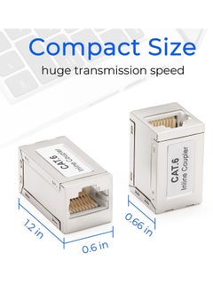 KASTWAVE RJ45 Coupler Shielded Inline Adapter, Ethernet Cable Extender, Ethernet Coupler Female to Female Connector for Cat7/ Cat6/ Cat5e Cable, Ethernet Extender Adapter in Silver (5 Pack)  - Image 5