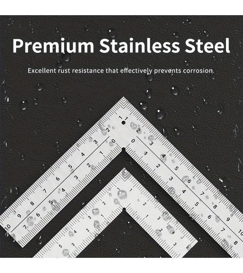 1pc High Precision Stainless Steel L Shaped Angle Ruler 3.94inch Multi Functional for Leather Paper Clothing - Image 3