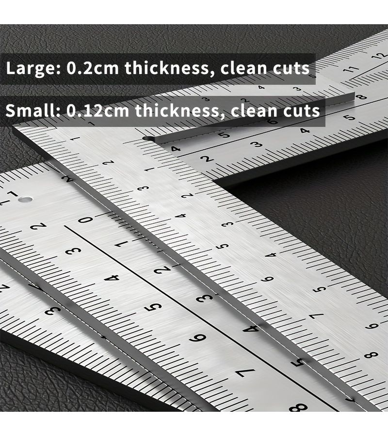1pc High Precision Stainless Steel L Shaped Angle Ruler 3.94inch Multi Functional for Leather Paper Clothing - Image 4