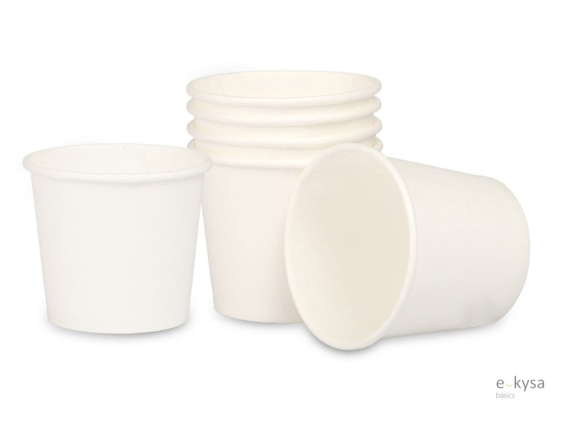e kysa basics ekysa Basics Paper Disposable Tea/Coffee Cups – 100 ml, Eco-Friendly, Leak-Resistant, for Hot Beverages, White, Pack of 100 - Image 5