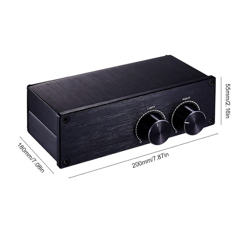 Passive Preamp: Black Metal Housing, Plug And Play - Lossless Transmission Speaker Controller for Stereo System & Audio Equipment - Image 5