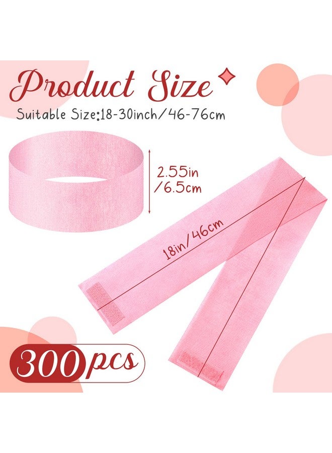 چوينت عصابات رأس للوجه للاستخدام مرة واحدة من جوينتي، 300 قطعة، عصابة رأس وردية للوجه قابلة للتمدد غير منسوجة، عصابة رأس ناعمة للعناية بالبشرة والمكياج مع إغلاق مريح للنساء، رياضة اليوغا، صالون الاستحمام - Image 2