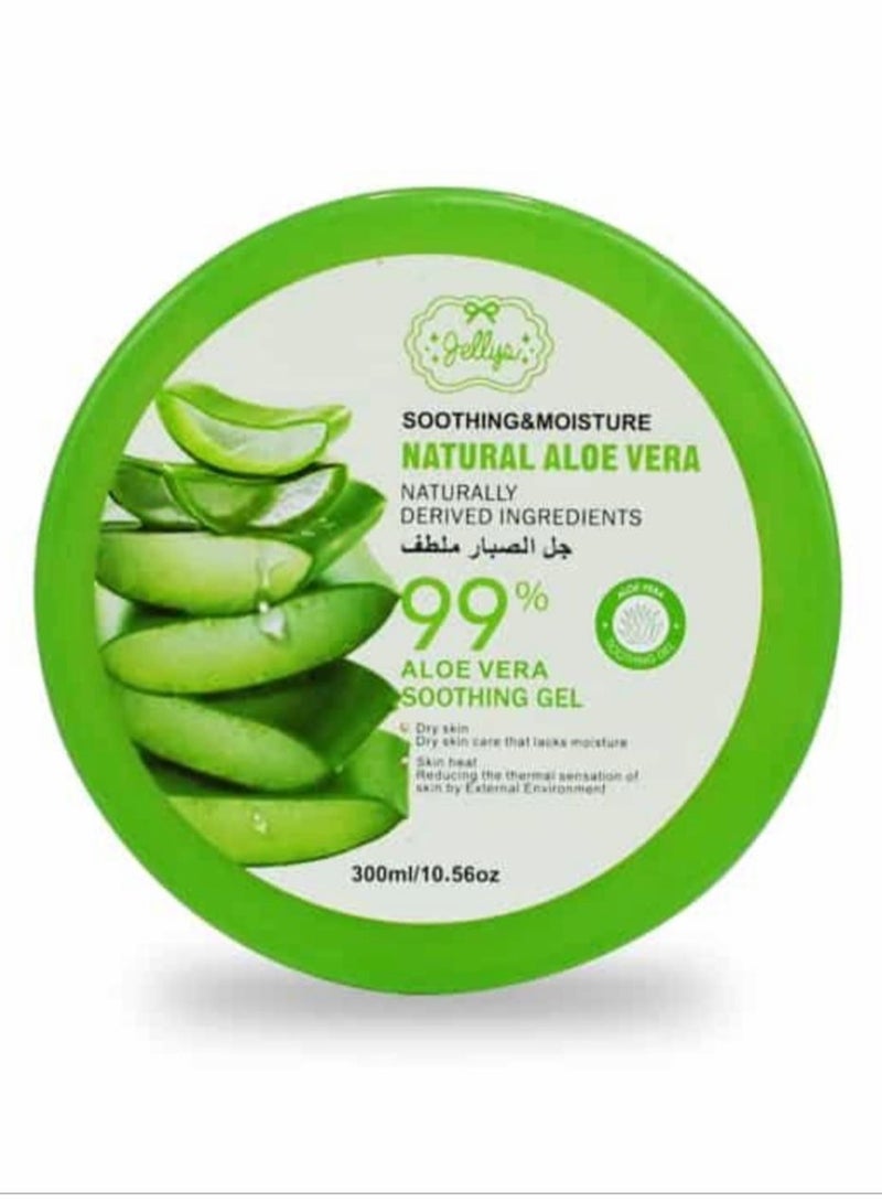 gellys SOOTHING & MOISTURE NATURAL ALOE VERA NATURALLY DERIVED INGREDIENTS 99% ALOE VERA SOOTHING GEL