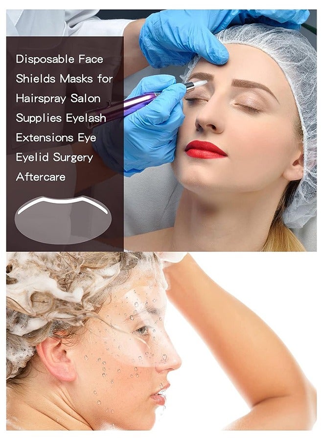 50-Piece Disposable Face Sheilds Shower Eye Shield, Transparent Plastic Hairspray Shield Face Visors, Makeup Protector Cover for Eyelash Extensions Hair Cutting - Image 4