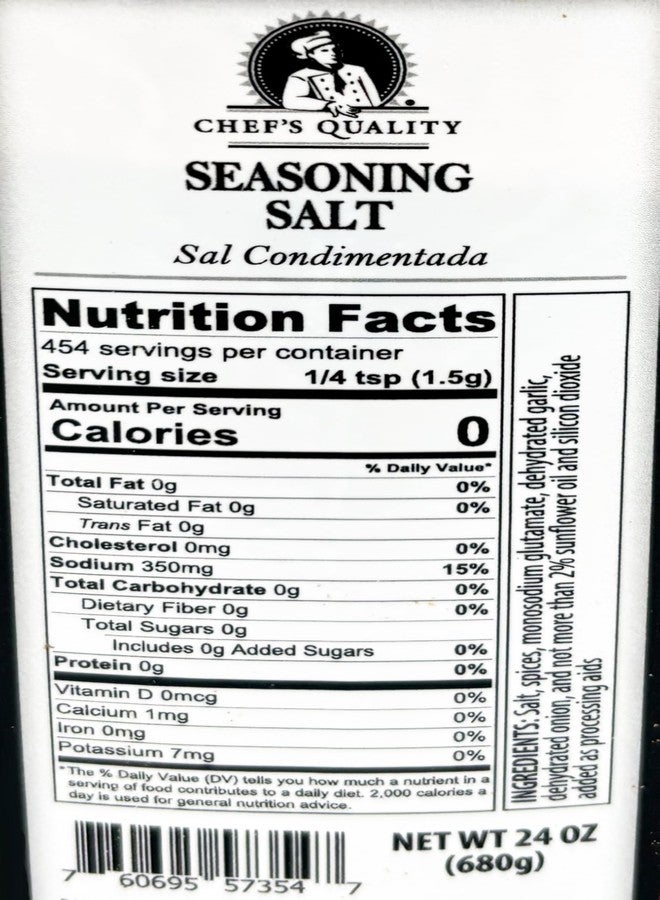 Chef's Quality - Seasoning Salt - 24 oz - Image 2