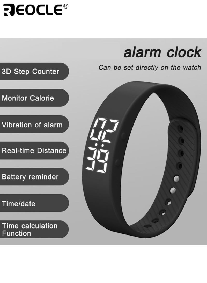 REOCLE Children's Multifunctional Electronic Watch with Alarm Clock Pedometer Timer and Luminous Display Sports Watch with Wrist Strap for Any Occasion Ideal Gift for Child - Image 2