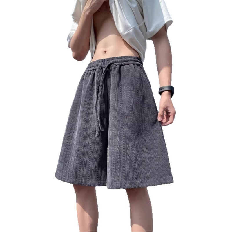 Men's Casual Shorts 5-Point Length with Jacquard Pattern - Image 5