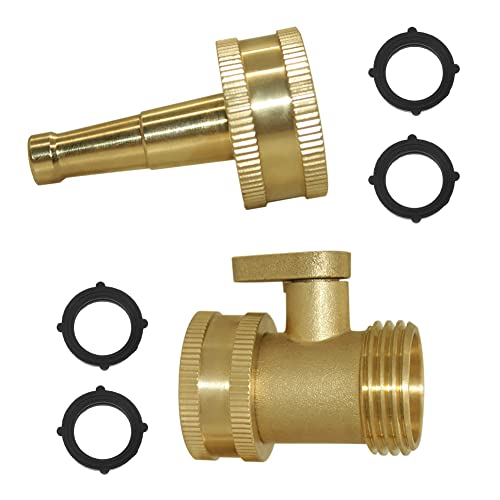 Hooshing Heavy Duty Brass Jet Nozzle High Pressure Jet Sweeper Sprayer Nozzle with Garden Hose Shut Off Valve 3/4" GHT Connector - Image 5