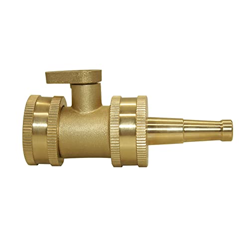 Hooshing Heavy Duty Brass Jet Nozzle High Pressure Jet Sweeper Sprayer Nozzle with Garden Hose Shut Off Valve 3/4" GHT Connector - Image 2