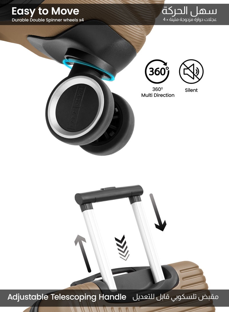 بارا جون حقيبة عربة الأمتعة ذات الجانب الصلب ABS خفيفة الوزن مع قفل 20 بوصة - Image 3