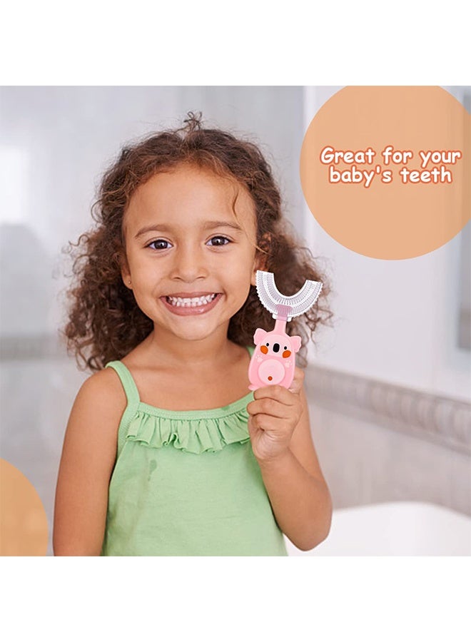 2 Pack Kids U-Shaped Toothbrush, Food Grade Soft Silicone Brush Head, 360° Whole Mouth Manual Training Tooth Brush for Toddlers and Children 2-6 Years Old - Image 4