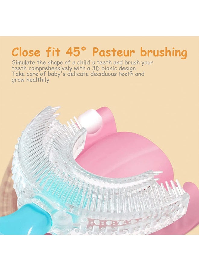 2 Pack Kids U-Shaped Toothbrush, Food Grade Soft Silicone Brush Head, 360° Whole Mouth Manual Training Tooth Brush for Toddlers and Children 2-6 Years Old - Image 3