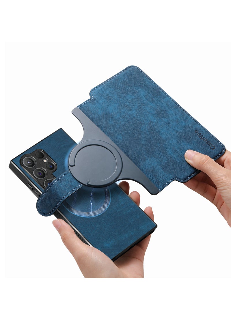 General The magnetic detachable 2-in-1 cover is suitable for Samsung S24Ultra/S24Plus/S24 mobile phone holster with strong magnetic card holder 