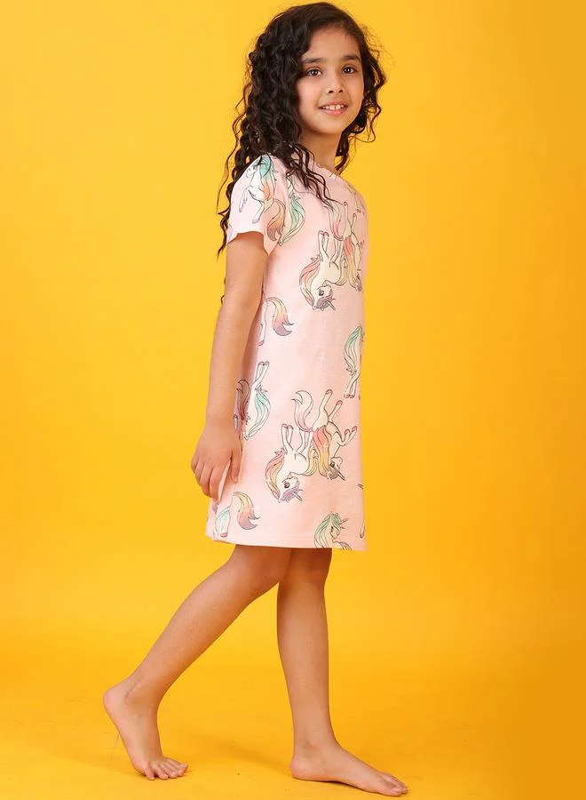 Anthrilo Anthrilo Unicorn Star Print Short Sleeve Nightdress