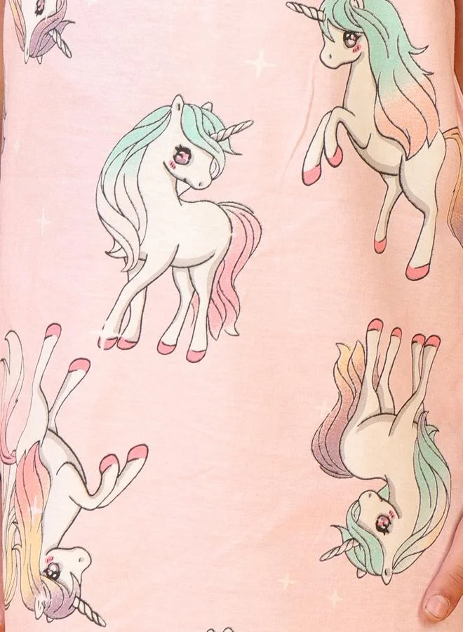 Anthrilo Anthrilo Unicorn Star Print Short Sleeve Nightdress