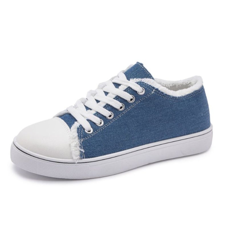 Women's Canvas Low Top Sneakers Skull Print Casual Shoes - Image 4