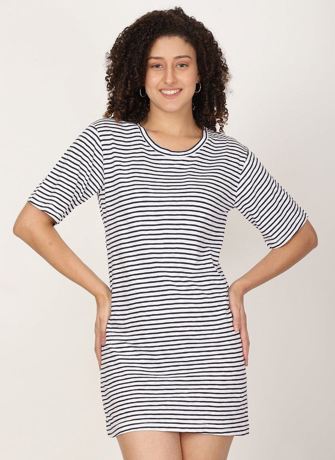 Pretilly Striped Mini Dress for Women - Image 1