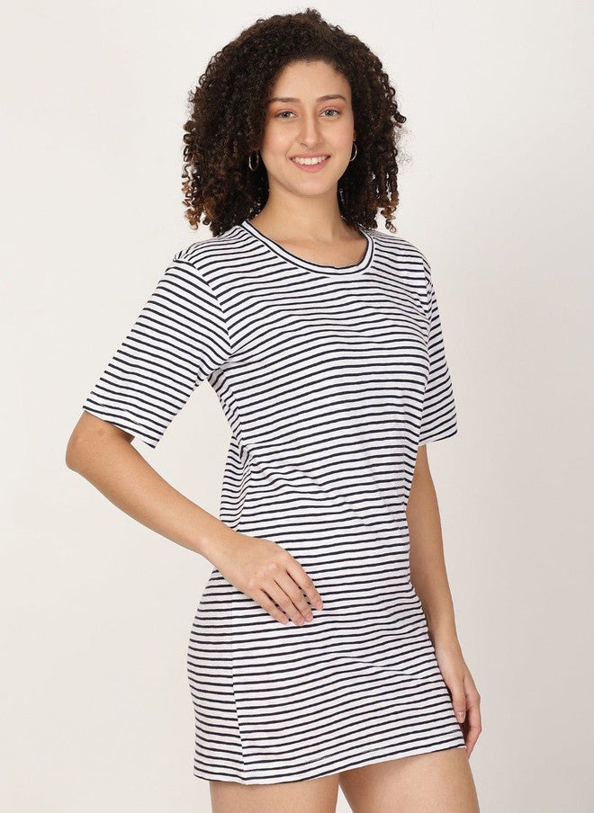 Pretilly Striped Mini Dress for Women - Image 3