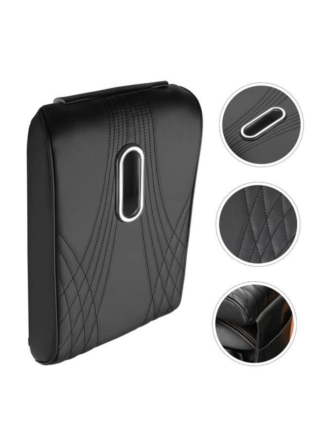 BS Car Armrest Pad with Tissue Box|Anti-Slip Interior Accessories|Memory Foam Center Console Cushion|With tissue storage box|PU Leathe Armrest Extender Universal|Balancing comfort and style|Black. - Image 4