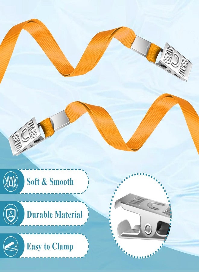 koorito 50 Pack Clear Plastic Horizontal Name Tag Badge Holder and 50 Pack Orange Lanyard Waterproof Name Tag Holder with Lanyard for Adults Kids Office School - Image 3