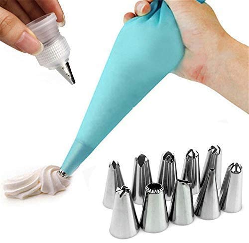 Baking Set Cake Decorating 6 Icing Pipes Set1 Nail Tool for Icing Flowers Making1 Cake Scissors for Cream Flower Transfer1 Joint1 Set of Cake Decoration - Image 2
