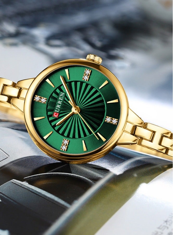 CURREN New CURREN Watch 9097, Women's Fashion Quartz Wrist Watch, Outdoor Leisure Round Metal Strap Watch - Image 4