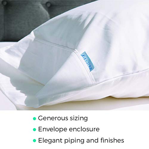 QuickZip Sateen Pillow Case Standard/Queen Size (20” X 32”) Pillowcases, Set of 2, 100% Cotton Pillow Covers with Envelope Closure, White - Image 3