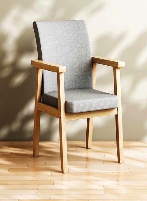 Multifunction Mid Century Modern Dining Chair Armrest Side Upholstered Accent Chair Cushioned Sofa Desk Computer Chair for Office Reception Hall Living Room Garden Balcony Yard Poolside 57x55x84 cm