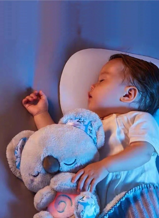 Cute Koala Baby Sleep Soother with Music Lights Rhythmic Breathing Motion Plush Stuffed Animal Musical Baby Toy for Newborns  - Image 1