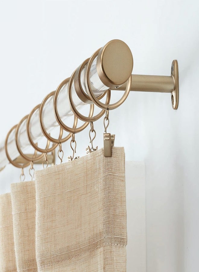 مود مجموعة حلقات تثبيت ستائر فولاذية مسطحة من مجموعة MODE Premium، طقم من 14 حلقة ستائر مع مشابك، حلقات مزودة بمشابك للستائر، تناسب قضبان ستائر MODE Premium والأكريليك، 1 5/8 بوصة، لون ذهبي دافئ - Image 3