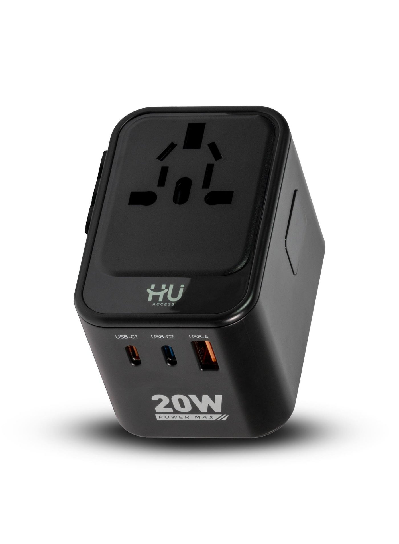 H U Universal Travel Converter Adapter 20W – International Plug Adapter with 2000W Power Output, Super Fast Charging & Multi-Plug Compatibility for Travel